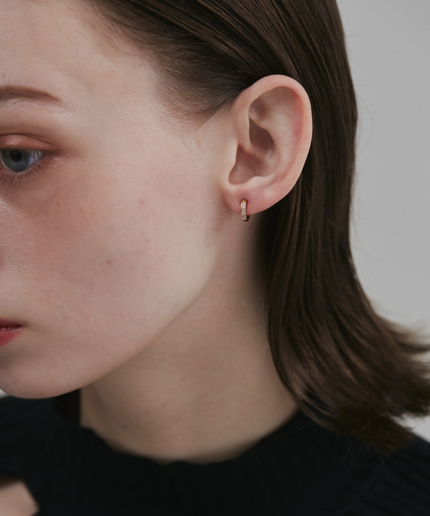 金属アレルギー対応 】 ビジューミニフープピアス サージカル