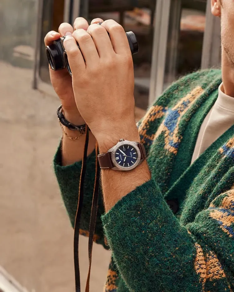 Brycen Blue Dial Leather Strap AW1840-09L | CITIZEN