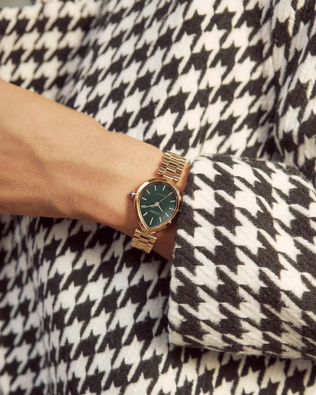 Citizen L Rainell Green Dial Stainless Steel Bracelet EM1203-57X