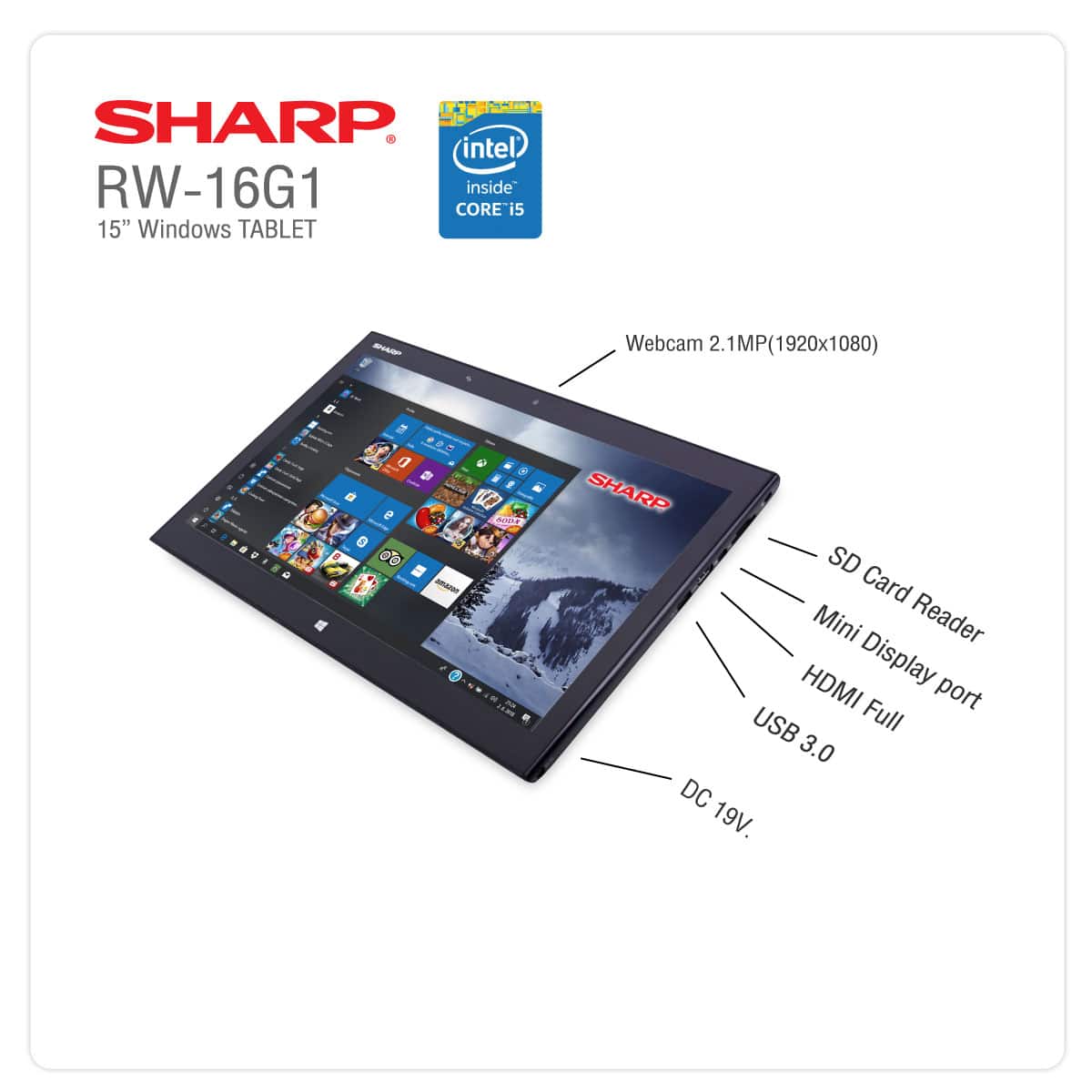 SHARP RW-16G1 Tablet ขนาด 15.6