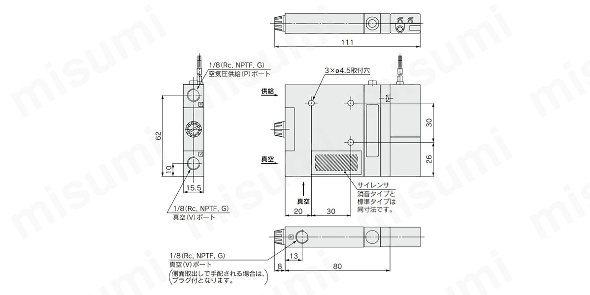 ZM-CV | 真空エジェクタ バルブ・スイッチ付 ZMシリーズ | SMC