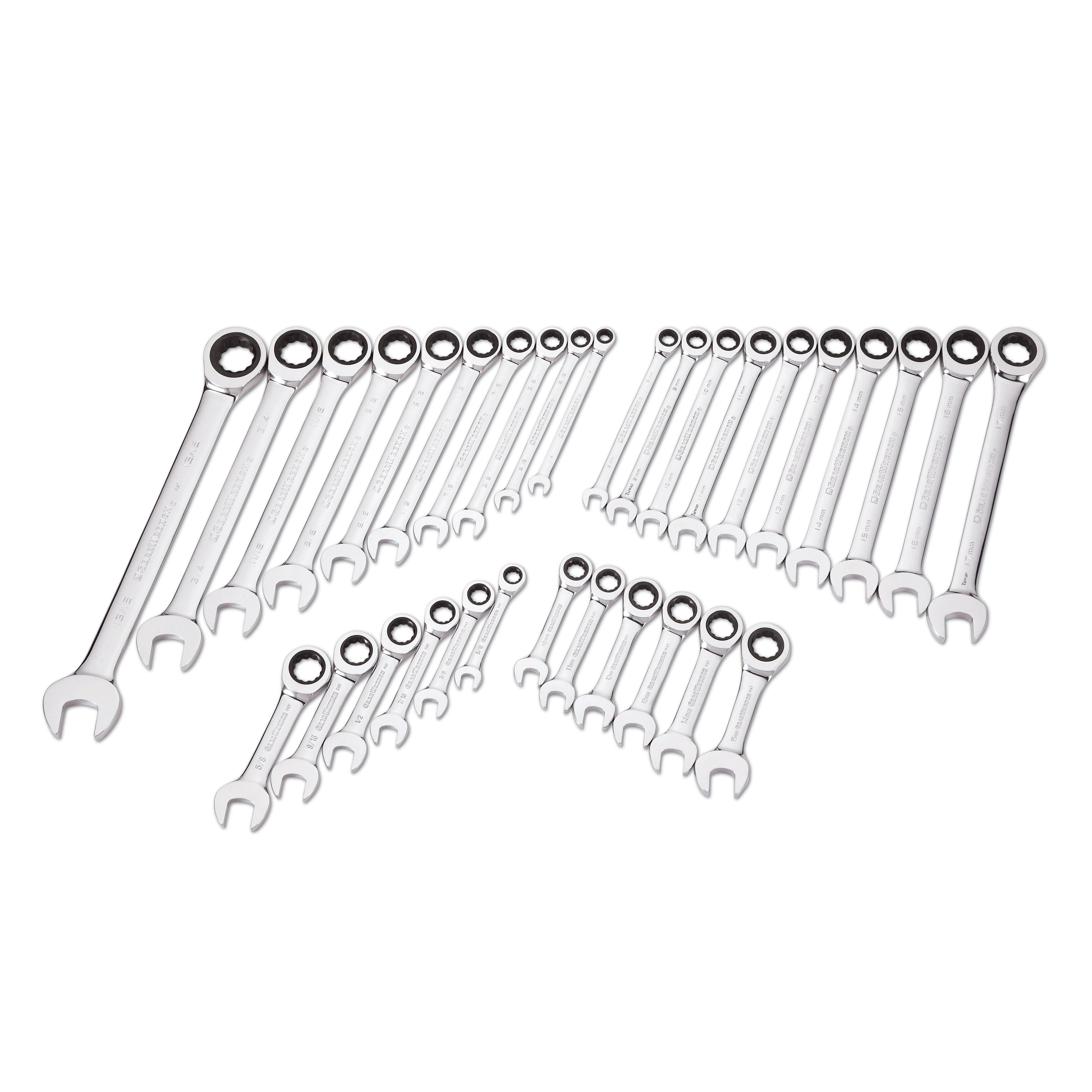 GearWrench Ratcheting Wrench Set - 20 Flats and 12 Stubbys 32