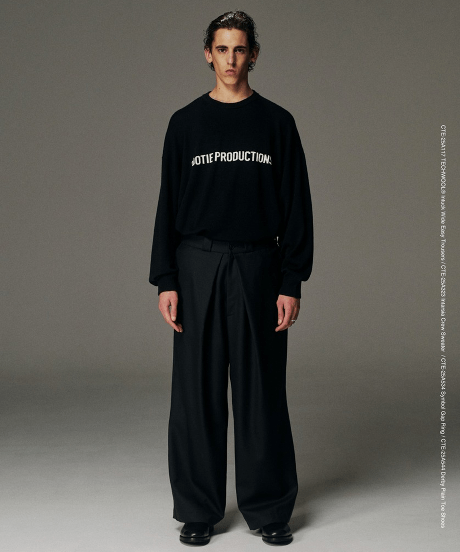 Intarsia Crew Sweater(S BLACK): COOTIE PRODUCTIONS: MENS｜CONZ