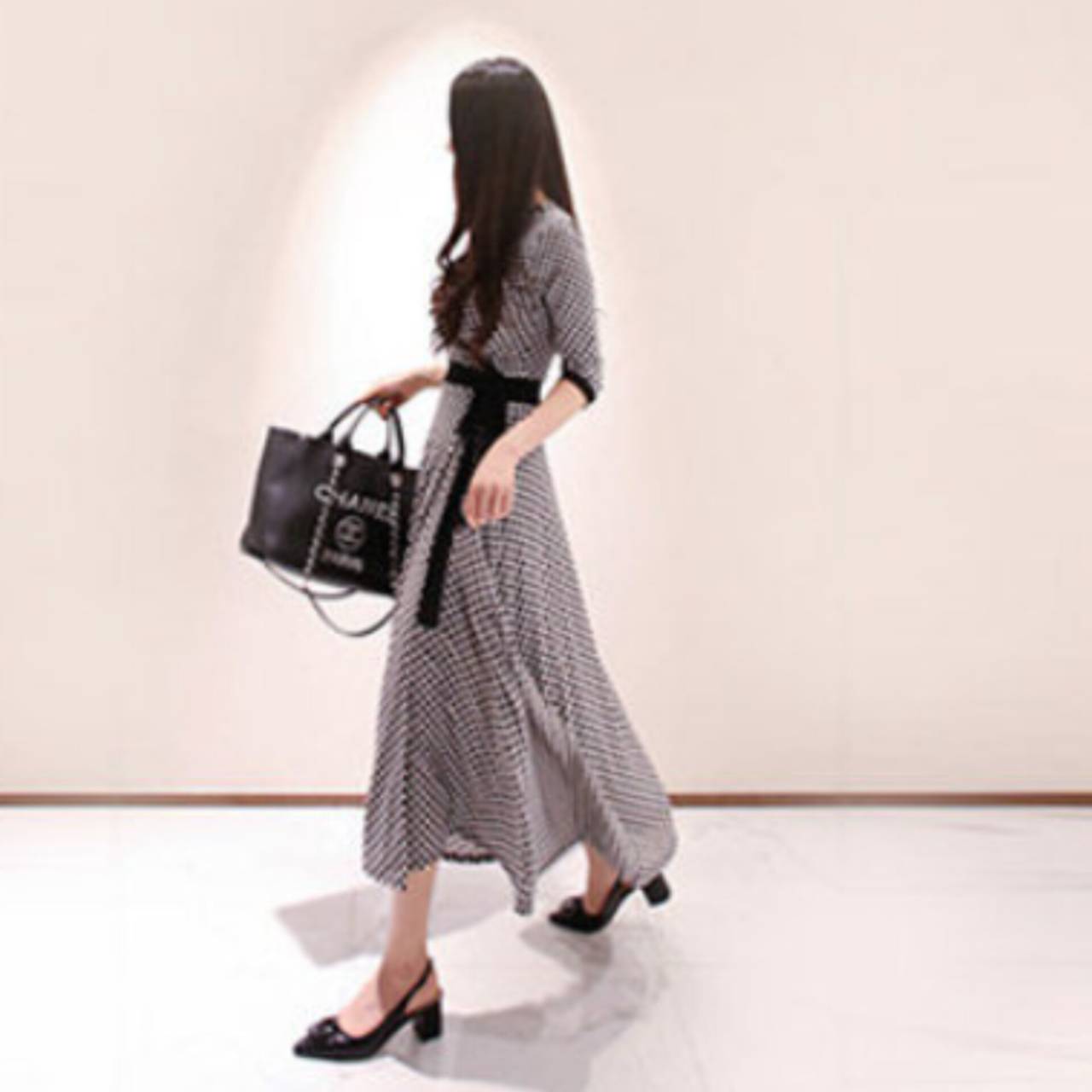 ラップドレス ワンピース Vネック 深Vネック カシュクール 7分袖