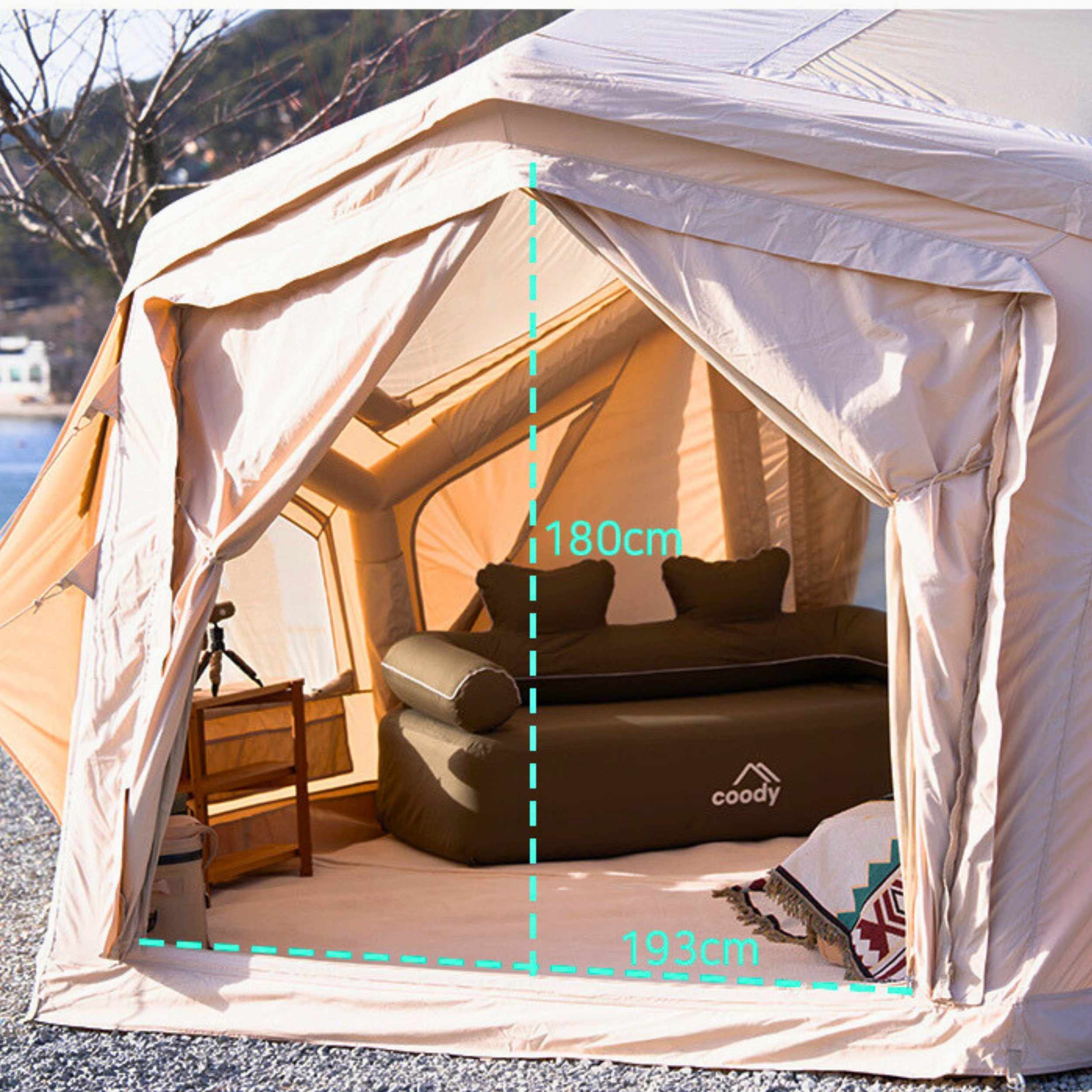 Coody Bestona Beige Inflatable Tent for Camping (2-4 person)