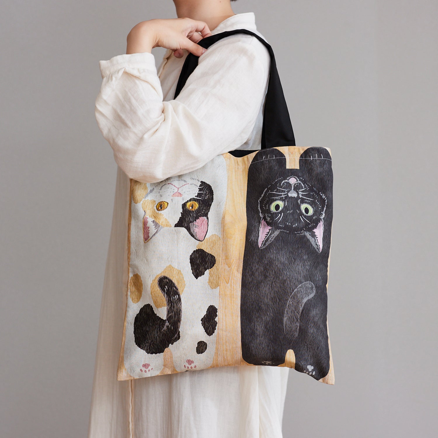 HOME DECO mini ～床に寝転ぶ猫たち～ パネル生地 綿100％シーチング