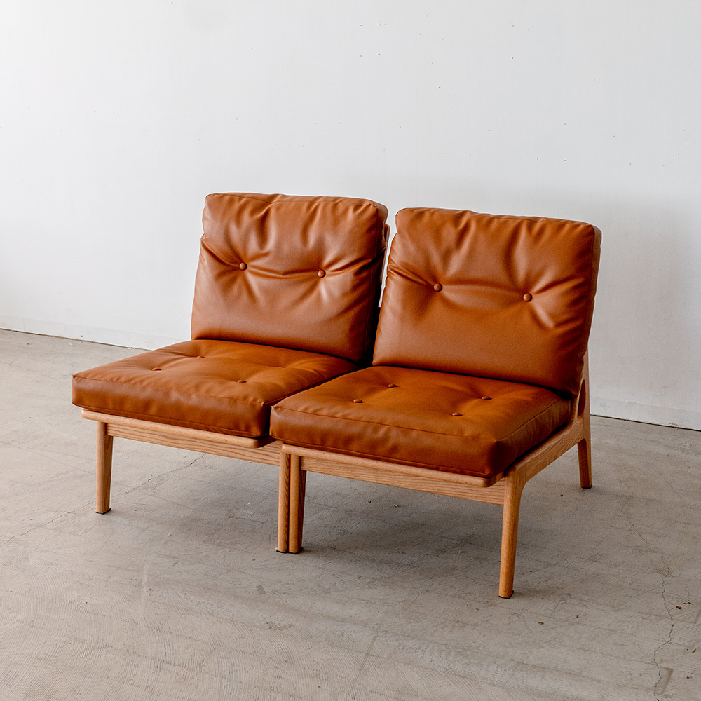 レストア品】マルニ60 アームレスソファ オーク/ウレタン ゼラコート