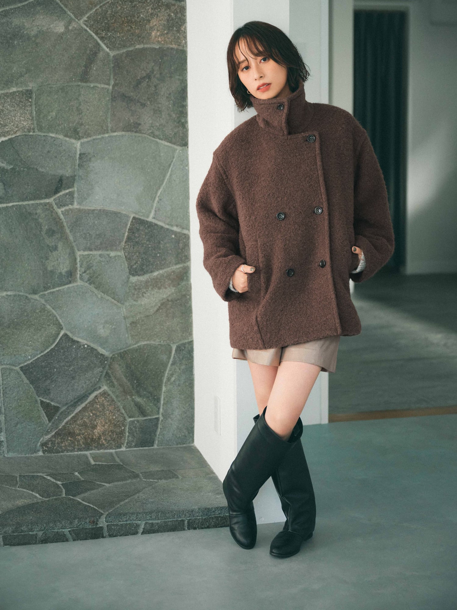 ウールループダブルコート | 小柄・低身長女性向けファッション通販