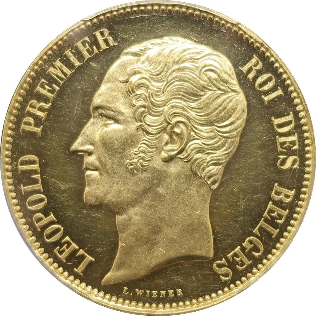 1853 ベルギー 100フラン金貨 レオポルド1世 皇太子ご成婚記念 PCGS