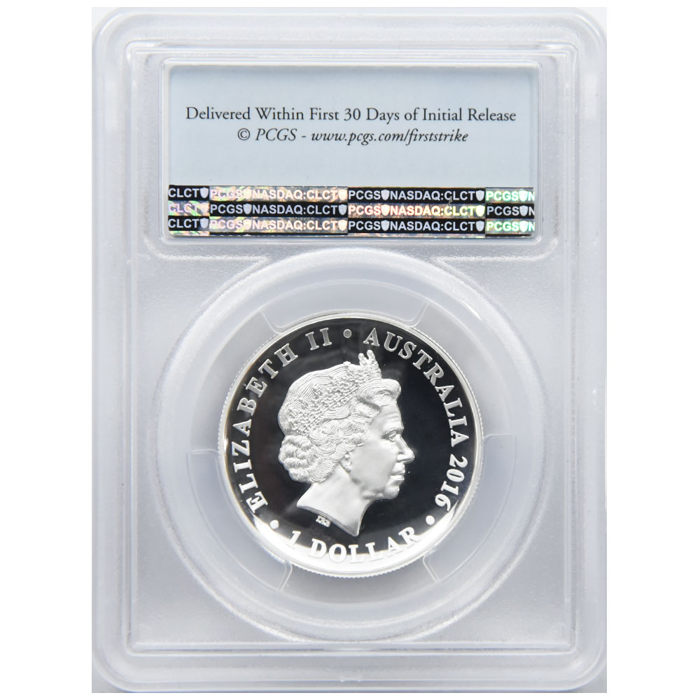 オーストラリア 2016-P エリザベス2世 1ドル1オンス 銀貨 PCGS