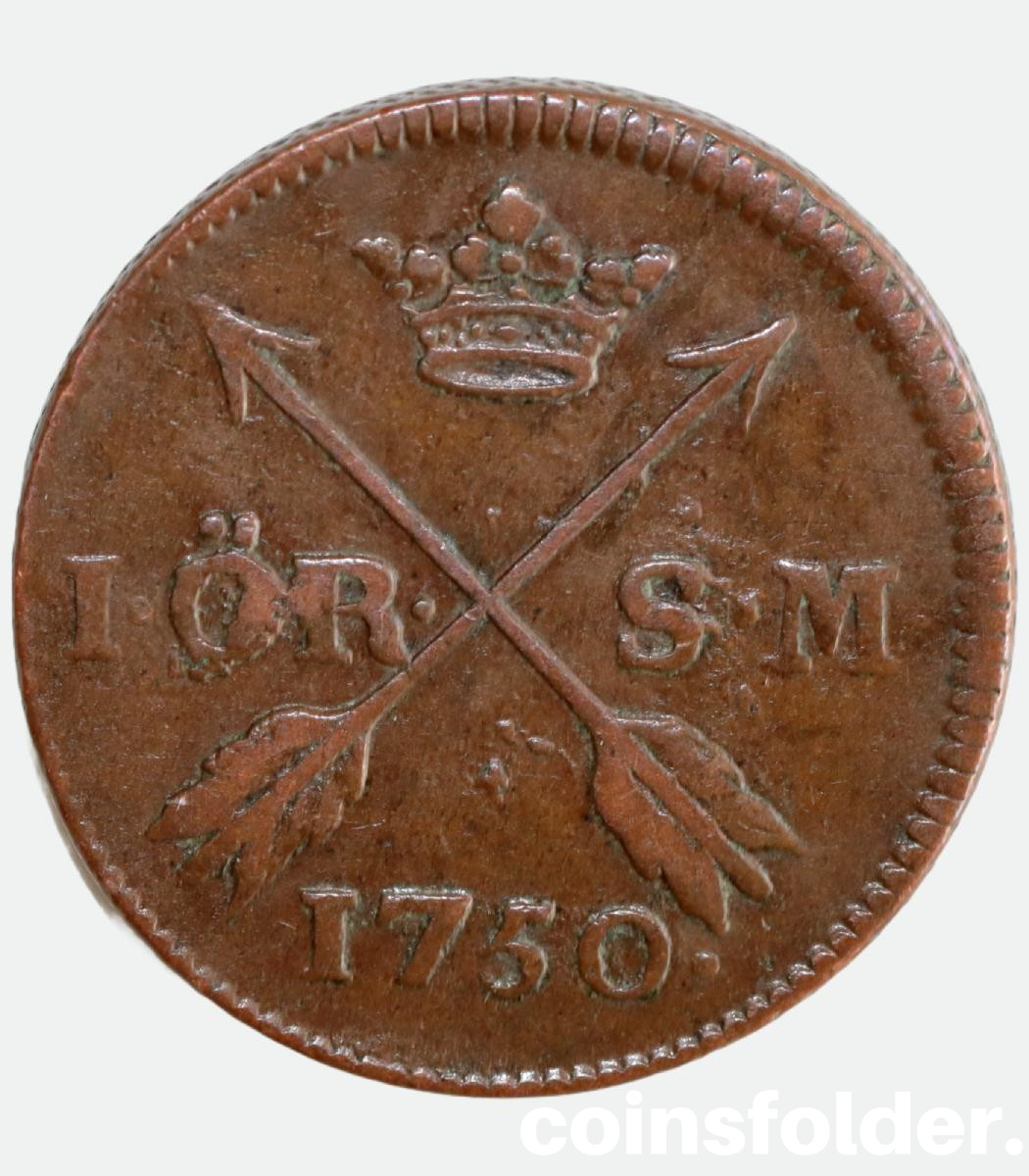 Sweden 1 Öre SM 1750 - Frederick I • Coinsfolder