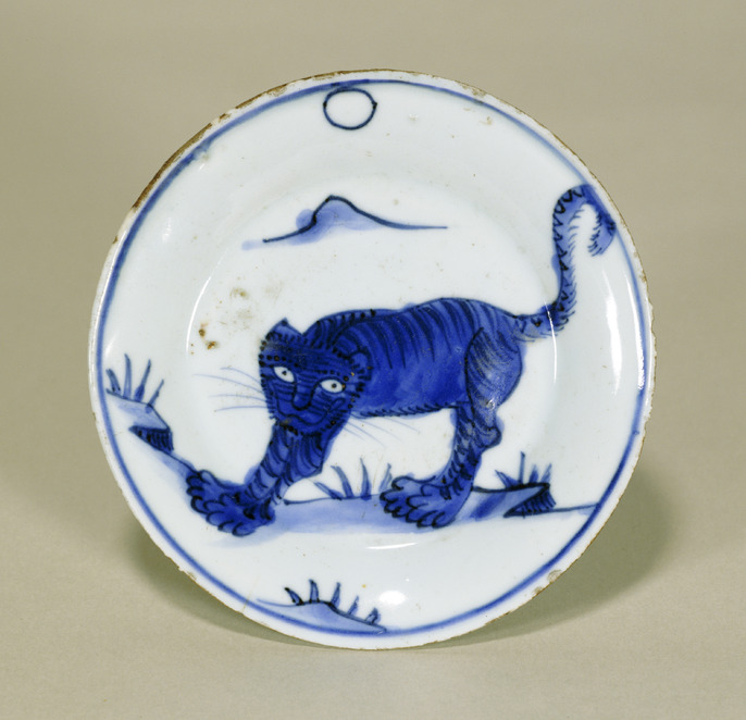 M-1238 中国明染付菊紋様 4寸皿 古染付 M-1238 中国明染付菊紋様 4寸皿