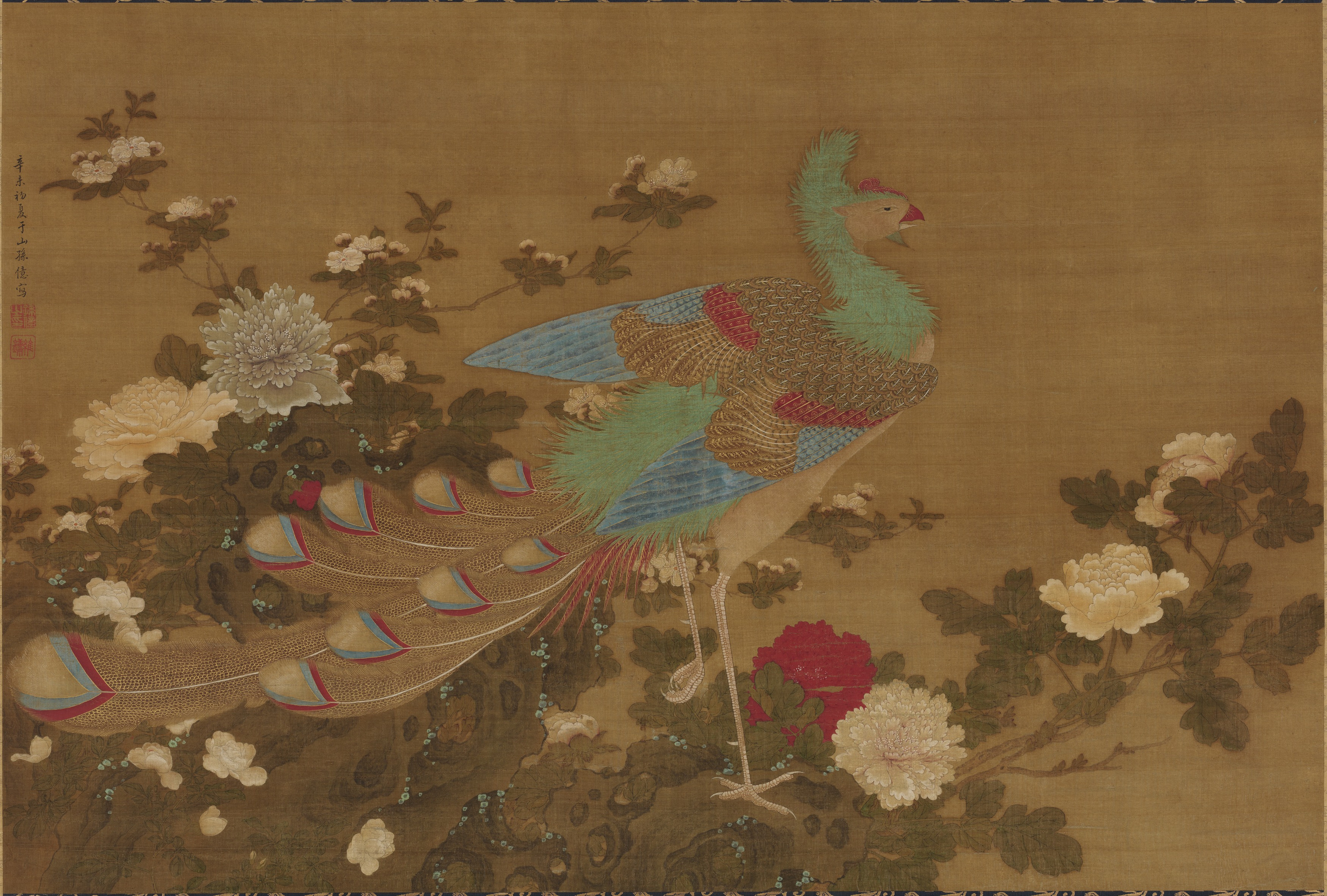 九州国立博物館 | 収蔵品データベース | 鳳凰牡丹図