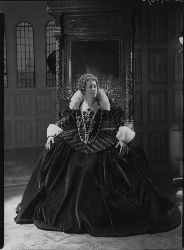 NPG x24793; Flora Robson as Queen Elizabeth in 'Fire over England