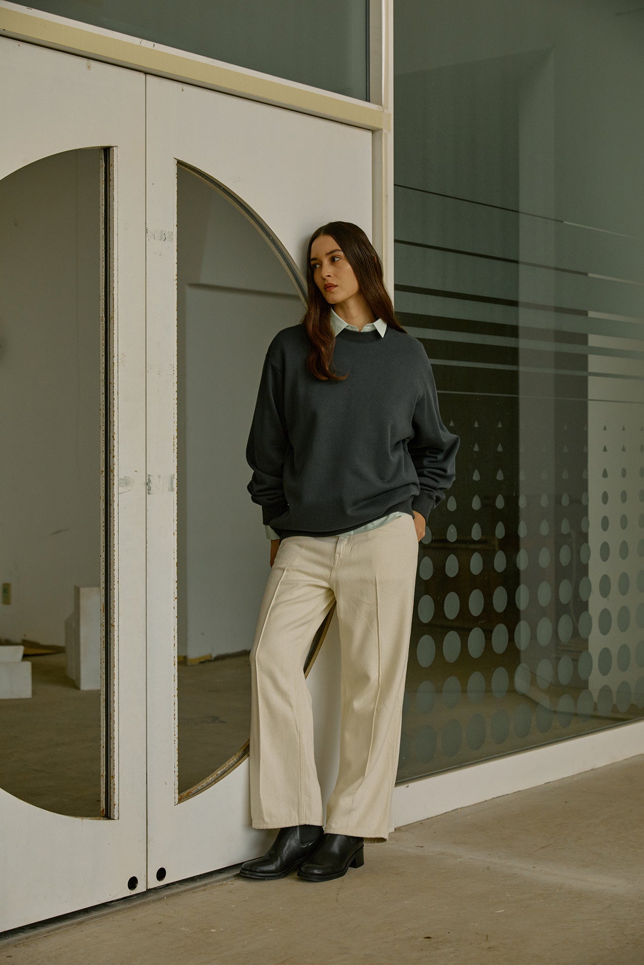 SILK NEP DENIM PANTS for WOMEN｜DARK NAVY – Cornier