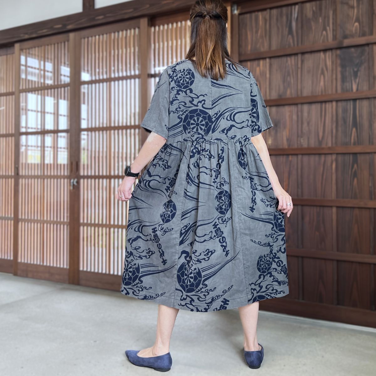 墨染め浴衣リメイクギャザーワンピース】 – こっとんコットン