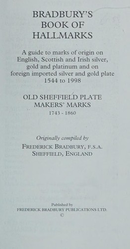 Bradbury's book of hallmarks by Frederick Bradbury | Open Library