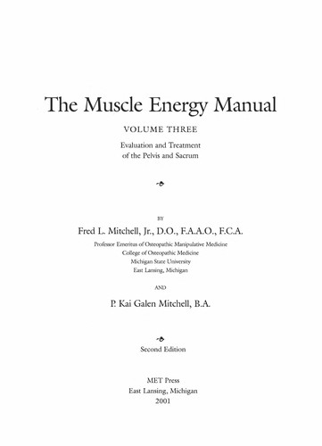The muscle energy manual by Fred L. Mitchell | Open Library