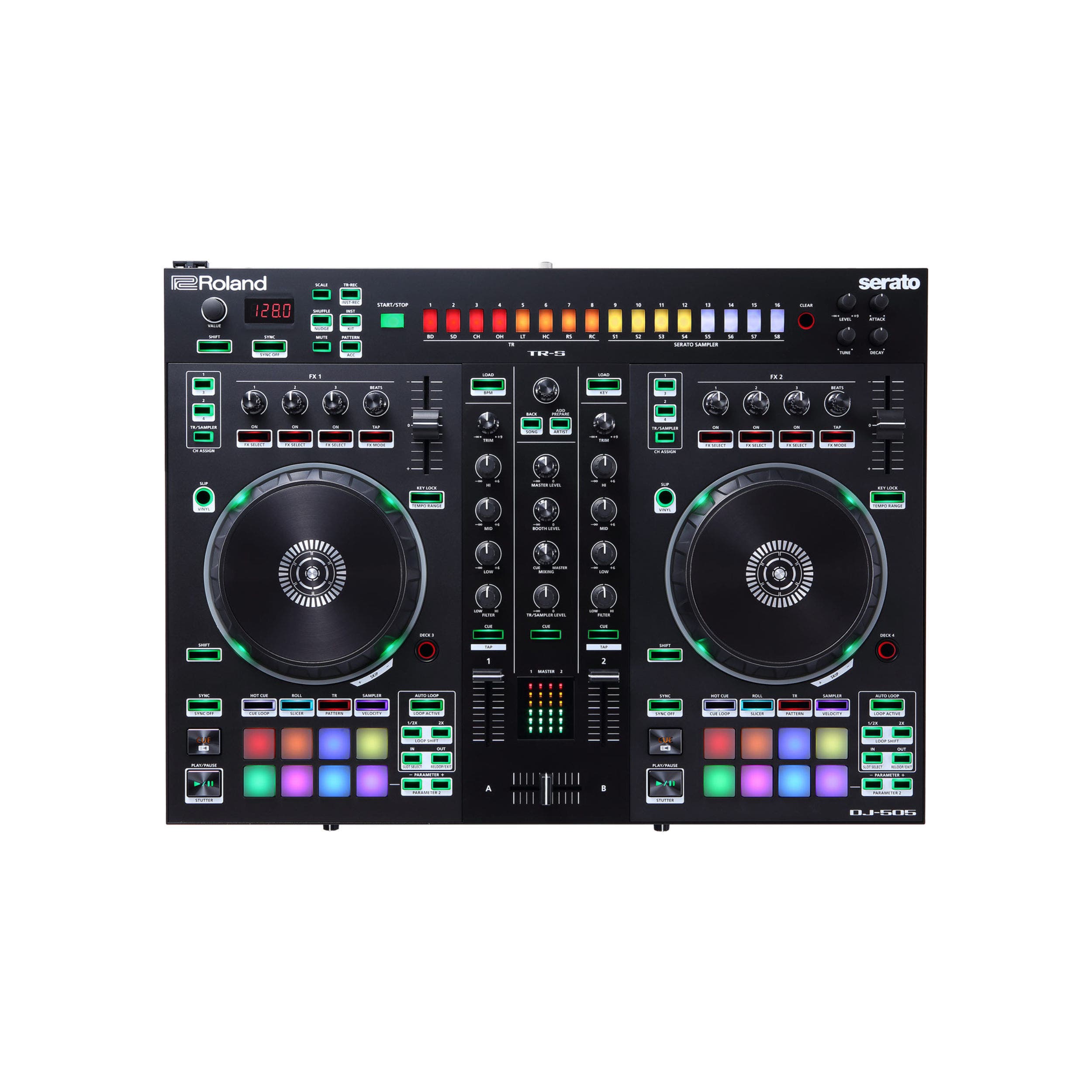 ROLAND DJ-505 2-CHANNEL DJ CONTROLLER & MIXER FOR SERATO DJ PRO W