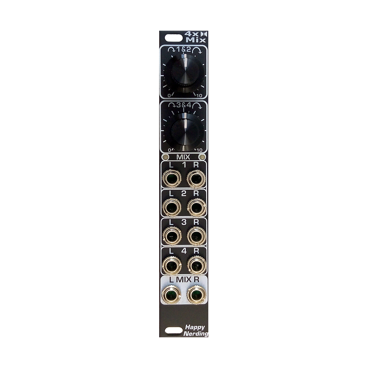 Happy Nerding 4x Stereo Mix (Black)— Clockface Modular