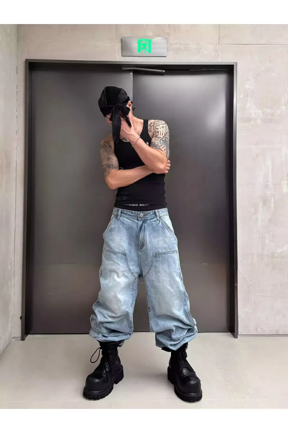 RYE CHASIN ライチェイシン｜Cross Patch Art Baggy Denim クロス