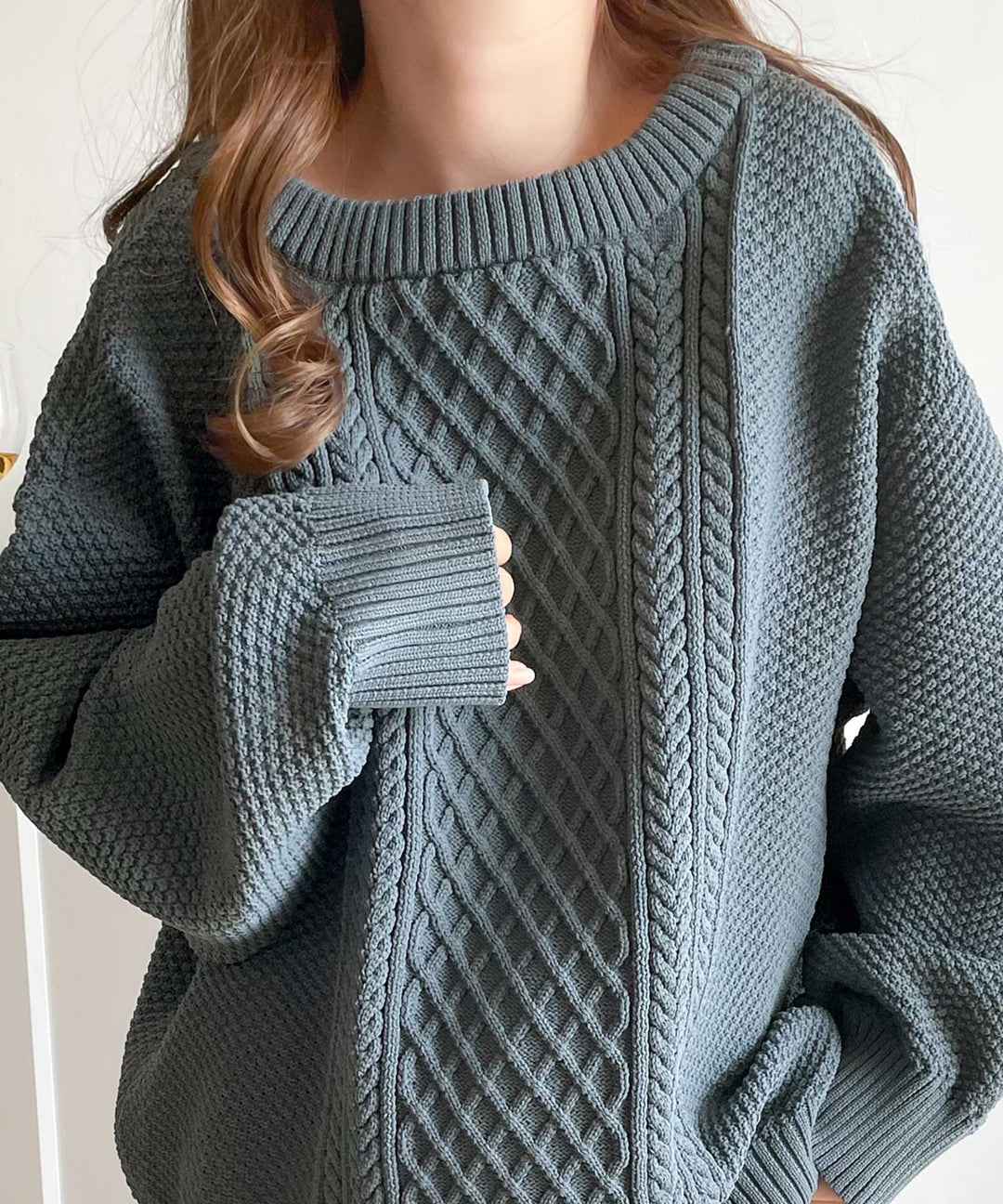 ニットなのに軽量！2wayケーブル編み圧縮ニットカーディガン ce1160010