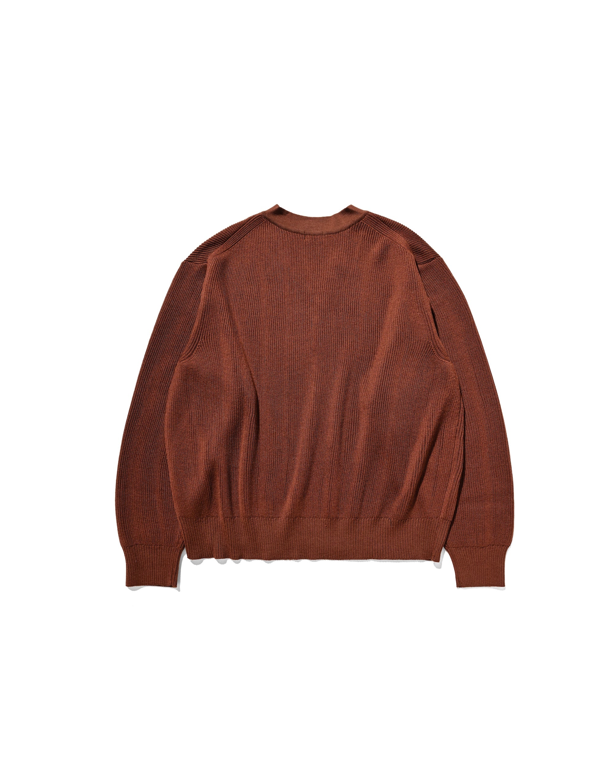 FINE WOOL V-NECK KNIT PULLOVER (BROWN)