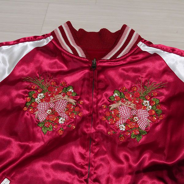 赤ギンガムうさぎ刺繍リバーシブルスカジャン - ピンクハウス通販