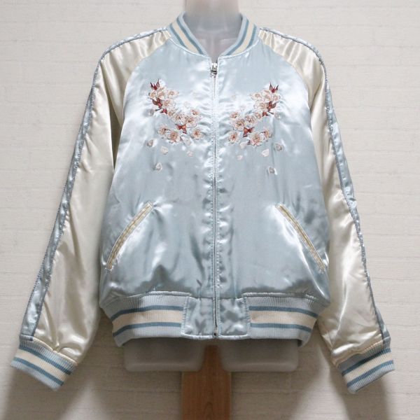 サックス桜刺繍スカジャン【4(L)】 - ピンクハウス通販｜リサイクル