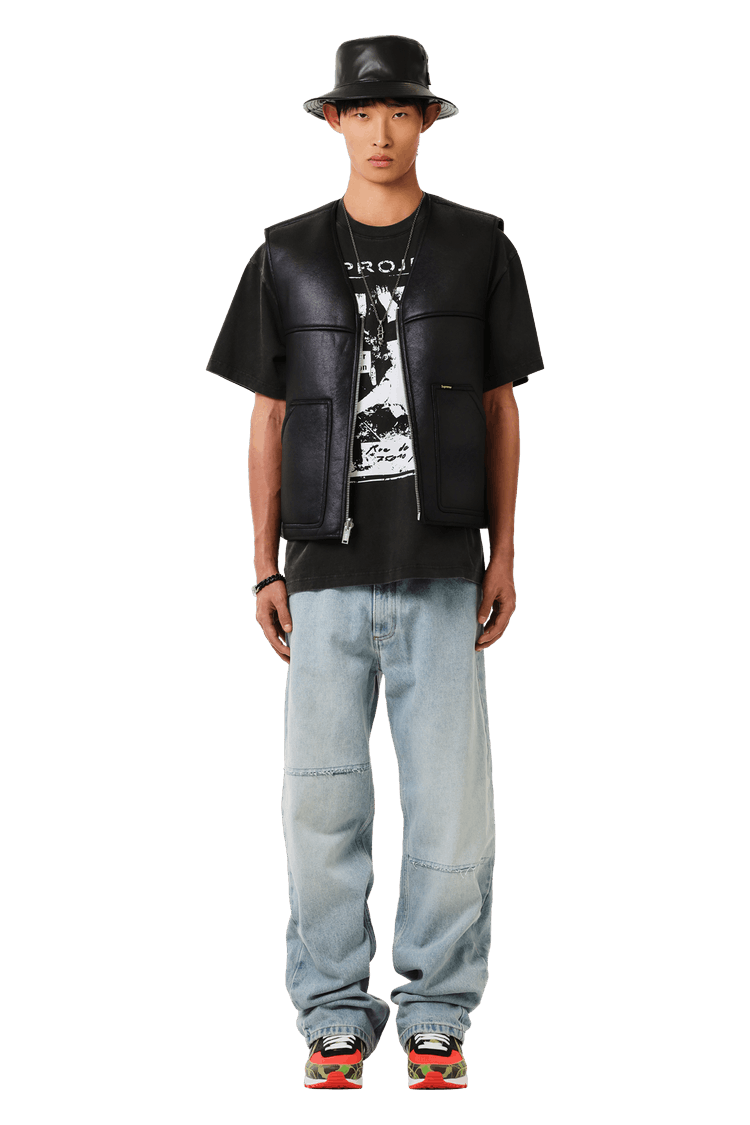 Buy Supreme Reversible Faux Shearling Work Vest 'Black' - FW24J76