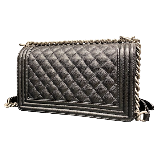 シャネル ボーイシャネル25 チェーンバッグ 黒 キャビア SV金具