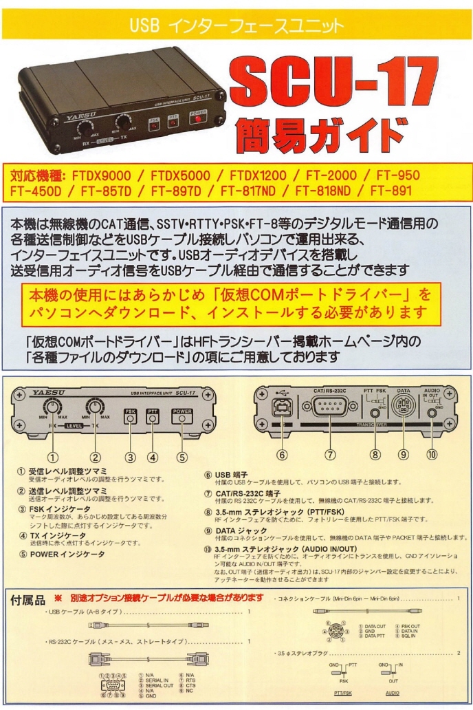 SCU-17 （SCU17） USBインターフェイス ケーブル組み合わせで各種機種