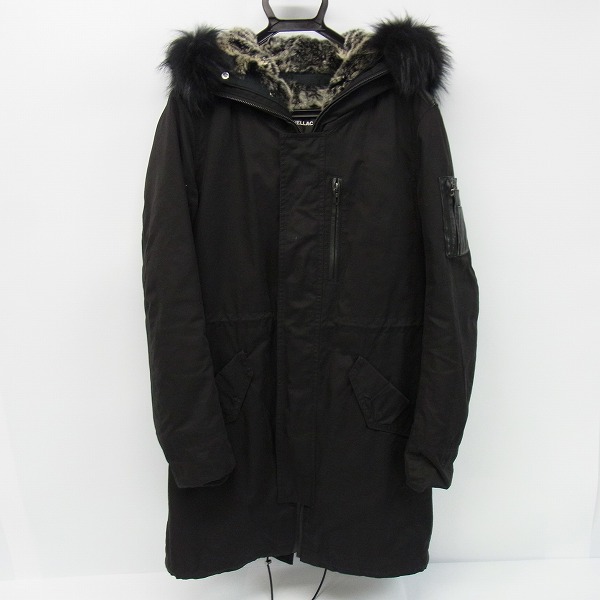 SHELLACリアルラビット ファーライナー付モッズコート48
