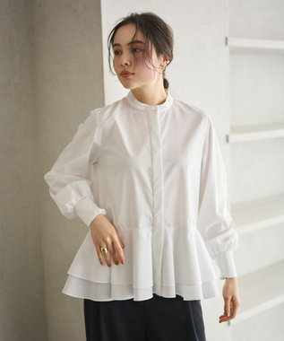 シワになりにくい/洗濯機可能】ダブルフリルヘムシャツ / #Newans