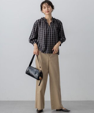 WEB&一部店舗限定】ブロックチェック フリル ブラウス / 23区