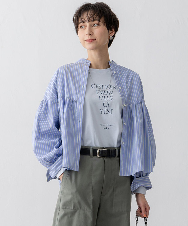 洗える】CANCLINI ギャザー フレア ブラウス / 23区 | ファッション