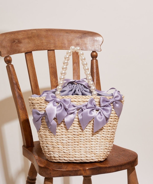 EC限定パールハンドルリボンカゴバッグ / Maison de FLEUR