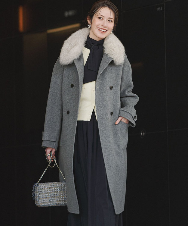 VERY掲載】MANTECOPureリバー スタンドカラーコート / 23区