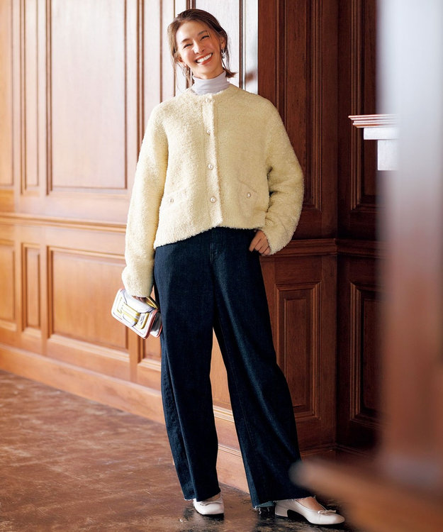 STORY×UNFILO】シャギーニット カーディガン / UNFILO L