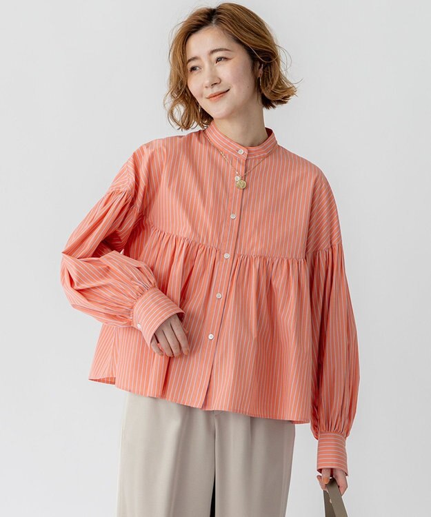 洗える】CANCLINI ギャザー フレア ブラウス / 23区 | ファッション