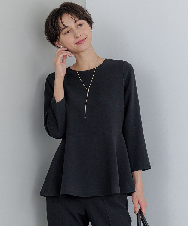 洗える】トリアセダブルジョーゼット ペプラム ブラウス / 23区 S