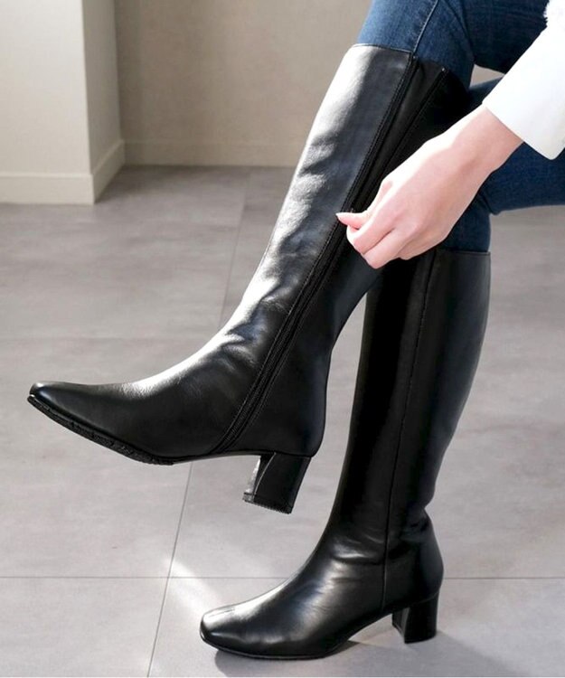 本革 脚長効果ロングブーツ / Pointer | ファッション通販 【公式通販