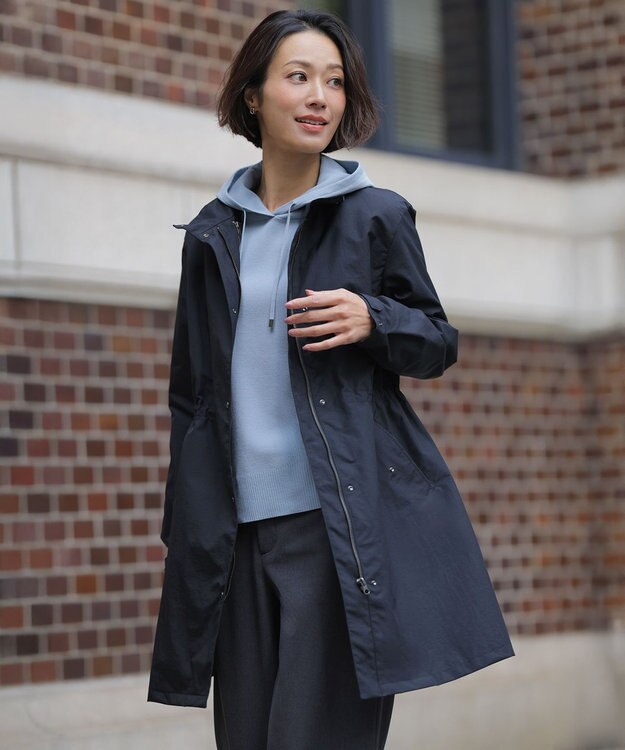 2way・ライナー付き】スパンライクナイロンタッサー フーデッド コート