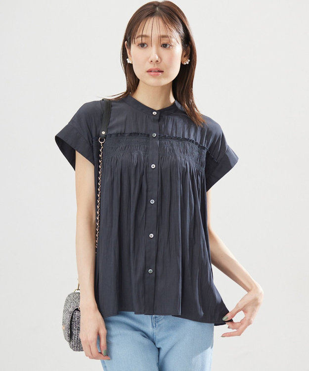 ギャザーライトデシンシャーリング ブラウス / 組曲 | ファッション