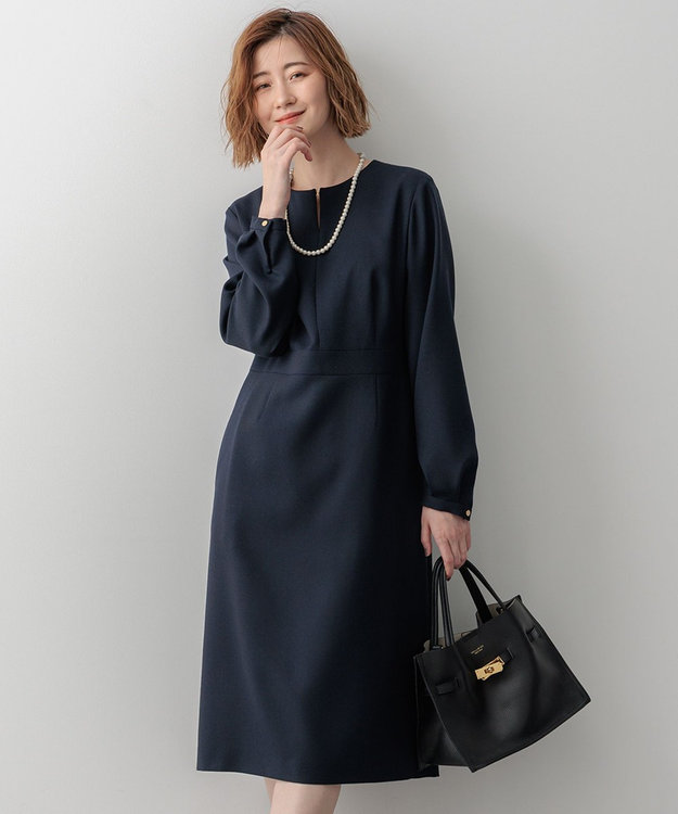 洗える】ウールミックスジョーゼット ワンピース / 23区
