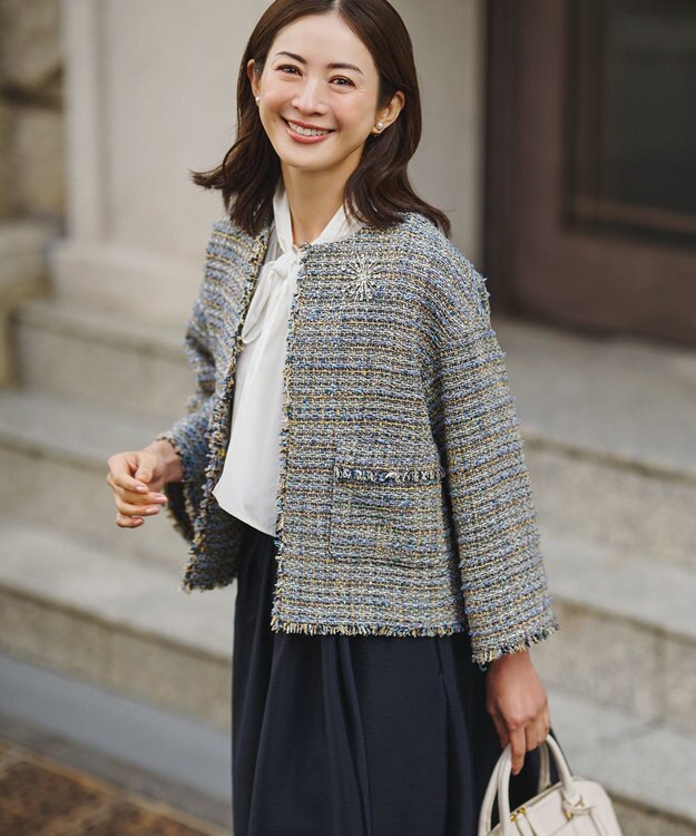 GIOLICAツイード ノーカラー ジャケット / 23区 | ファッション通販