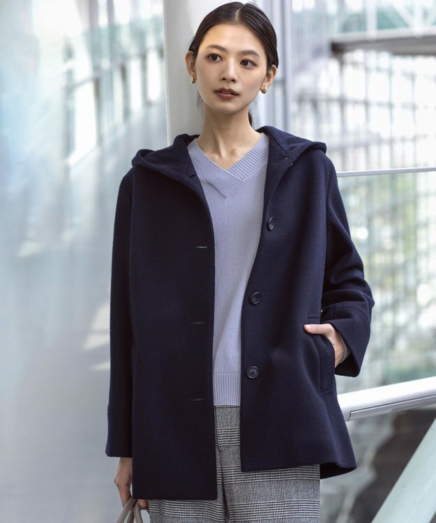 ショートビーバー フーデッド コート / J.PRESS LADIES | ファッション