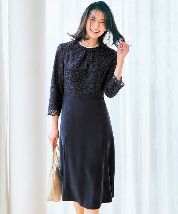 洗える】トリアセダブルジョーゼット フレア ワンピース / 23区