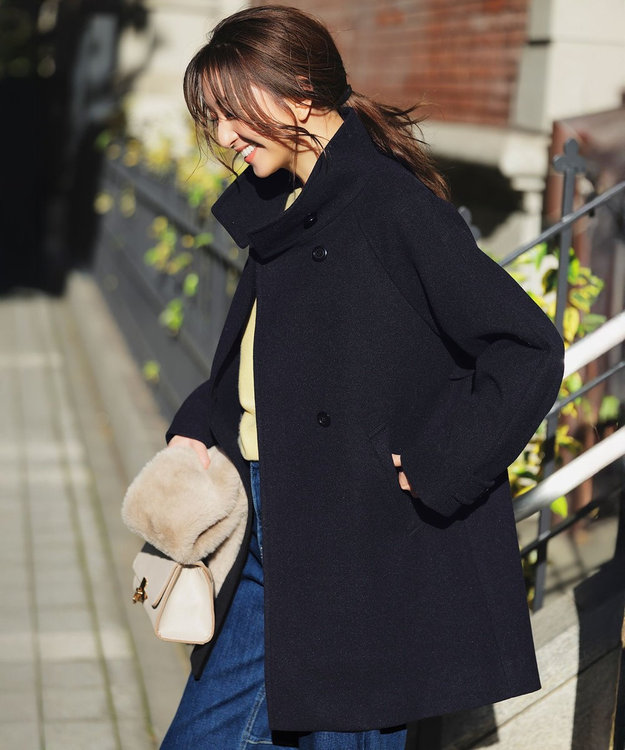 ウールライクスタンドカラー ミドルコート / ANY SIS | ファッション