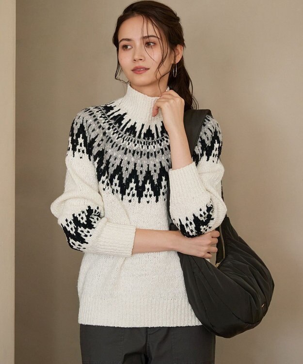 SLOW/一部店舗限定】ジャカード ハイネック ニット / 23区